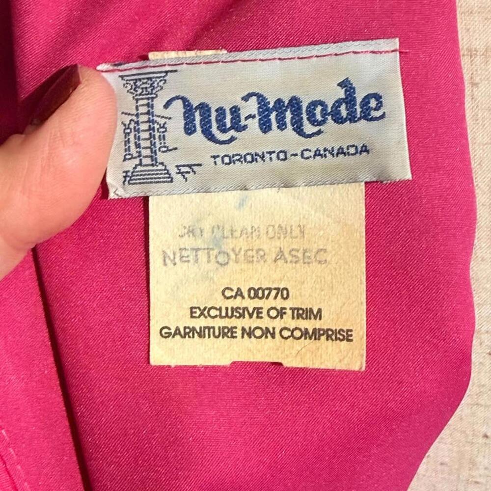 Nu-Mode Vintage Evening Dress 1960's Canada Pink Retro Hollywood Women's 15/16 - Picture 3 of 9